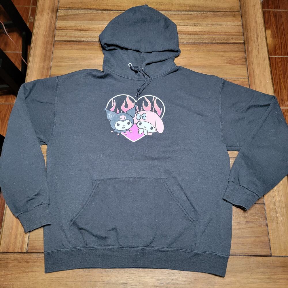 Kuromi LS Black Pullover Unisex Hoodie Kuromi & My Melody - Size Large